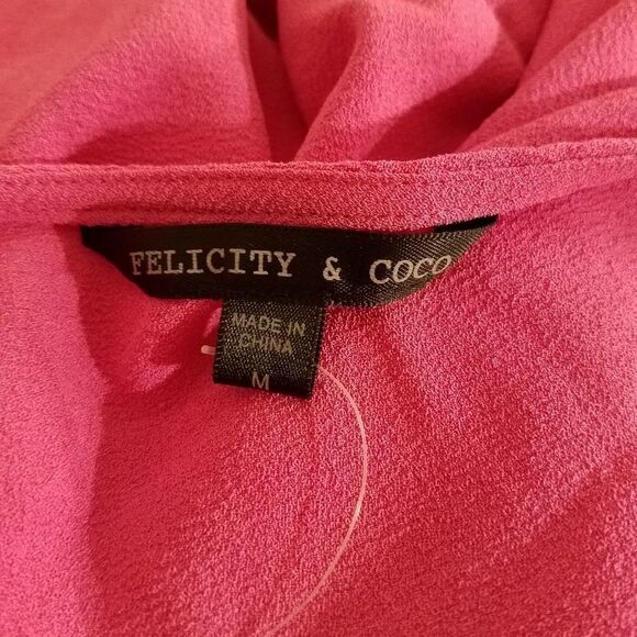 Felicity & Coco Rita Wrap Dress sz Medium in Pink. - Picture 9 of 10